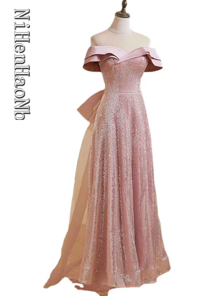 

Fashion New Sweet Pink Quinceanera Dresses Women Sequins Formal Party Gowns Vestidos De Fiesta