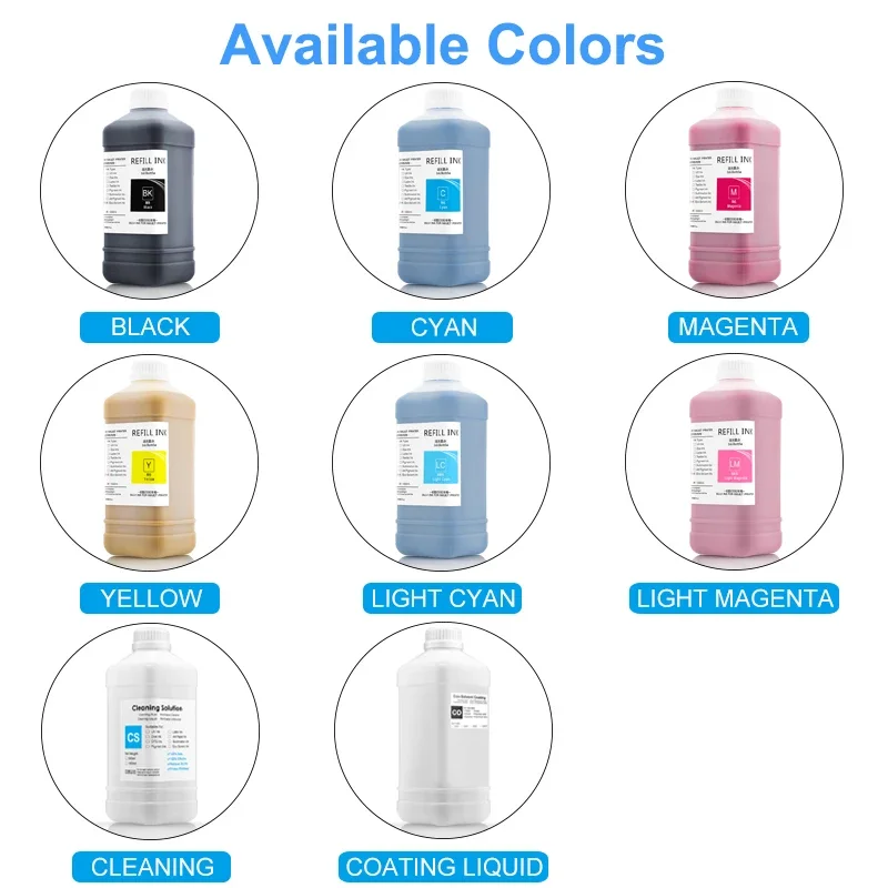 1000ML Eco-Solvent Ink For Epson/Roland/Mimaki/Mutoh DX4 DX5 DX6 DX7 DX10 TX800 XP600 5113 4720 I3200 Printhead Eco Solvent Ink