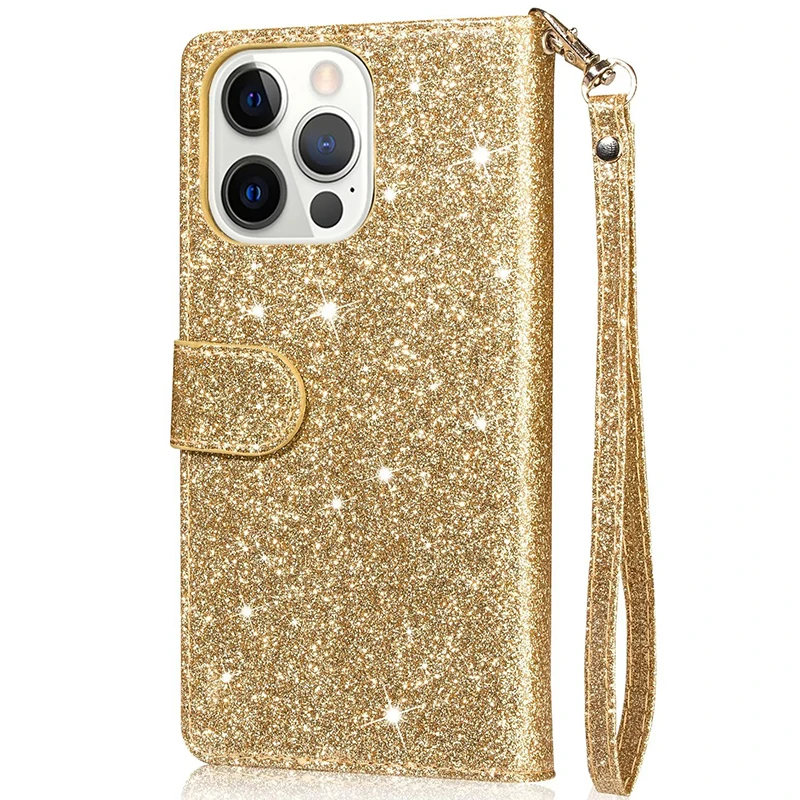 Glitter Luminous Zipper Wallet Fall Proof Flip All-inclusive Case For iPhone 17 Pro Max Air 16 E 15 14 Plus 13 12 Mini 11 XSMax