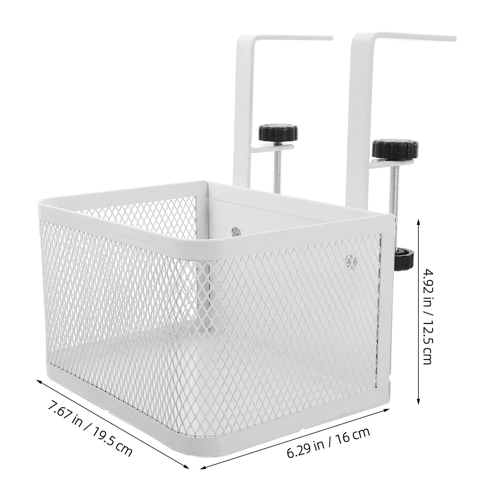 Under Desk Storage Basket Clamp on Desk Organizer for Cables Phones Chargers Remote Controls No Adhesive Required Metal Wire