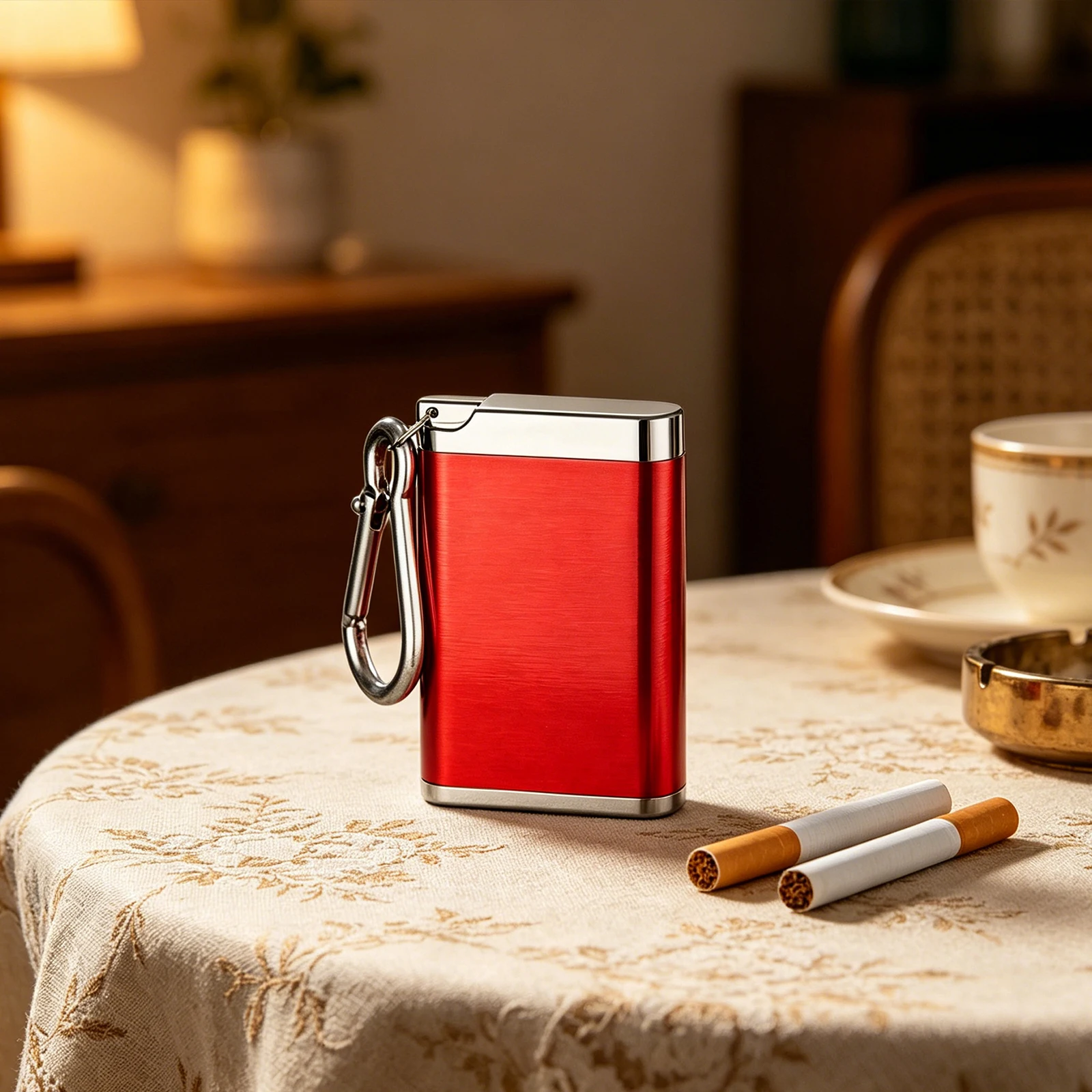 Metal Portable Ashtray Rectangular Outdoor Pocket Ashtray Smokeless Windproof for Travelling Camping Picnic Auto Home Sand Car