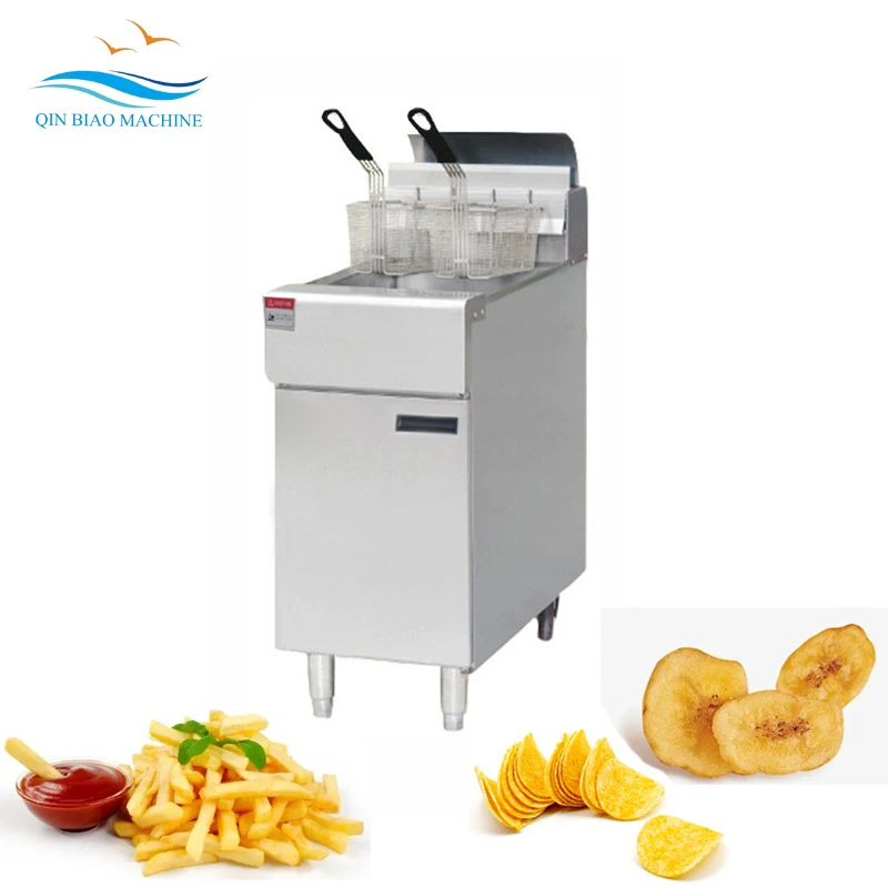 

Double burner Deep Gas Fryer with Economical Price Commercial Gas Fryer for Potato Chips Plantain Chips