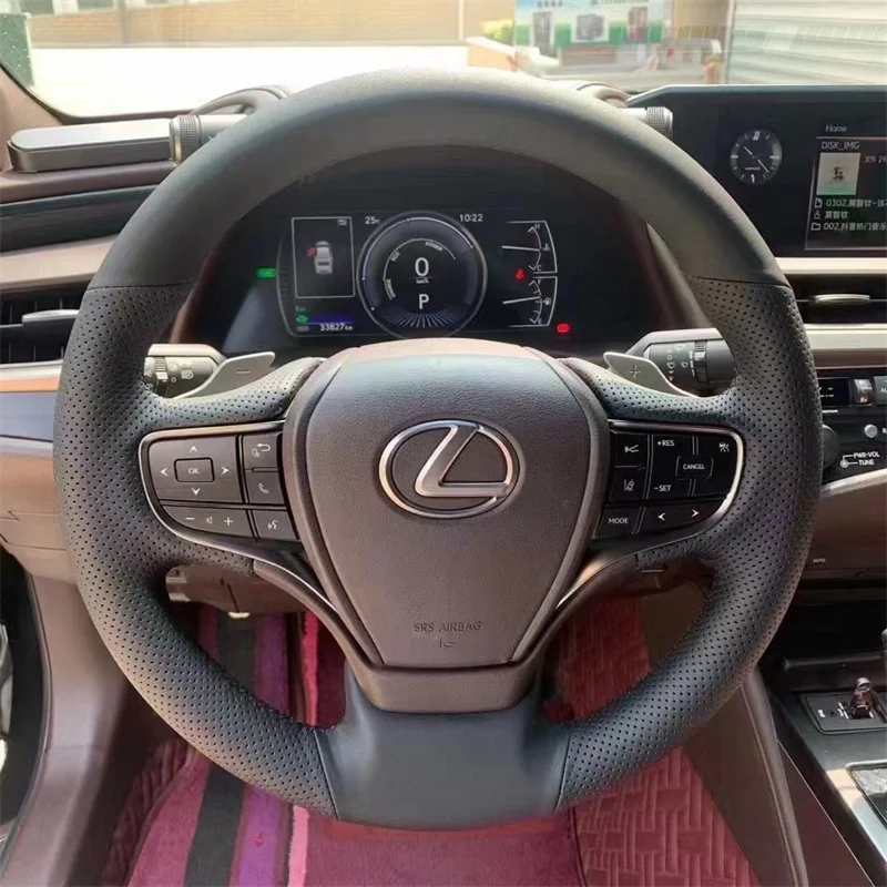 For Lexus ES260 RX450h CT200 IS250CT300 DIY customized leather hand sewn steering wheel cover anti-skid car interior