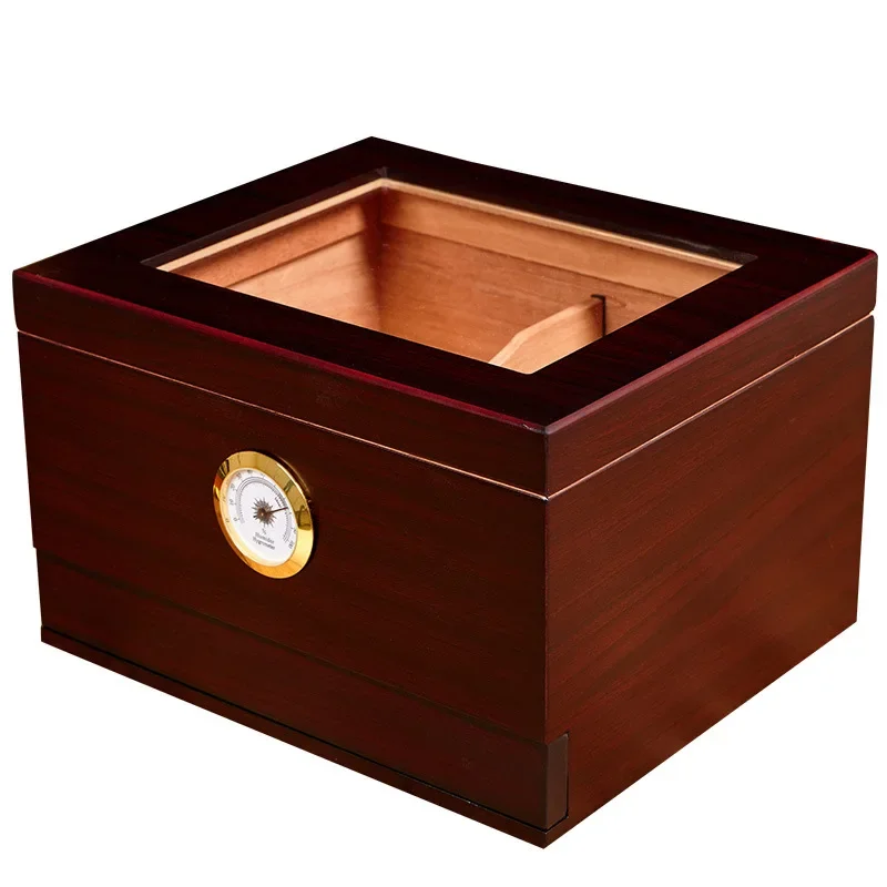 Spanish Cedar Humidor with Drawer family Large Capacity cigar Case Smoking Storage Box Travel 47CT Humidor Box With Hygrometer