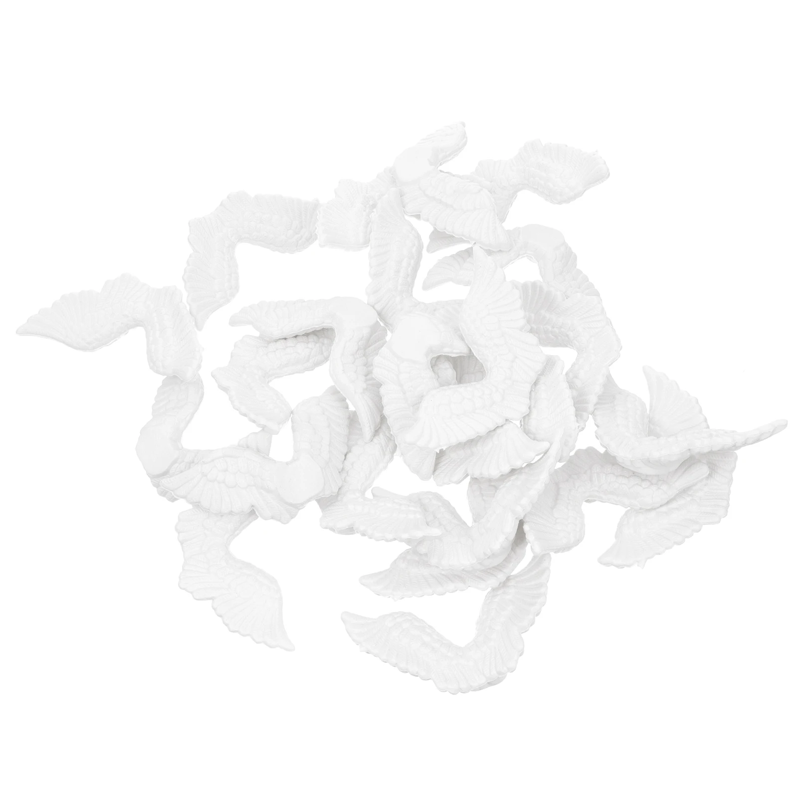 

24pcs DIY Angel Wings Accessories for Christmas Tree Wreath Wind Chimes White Plastic Craft Ornaments Decorations Gifts