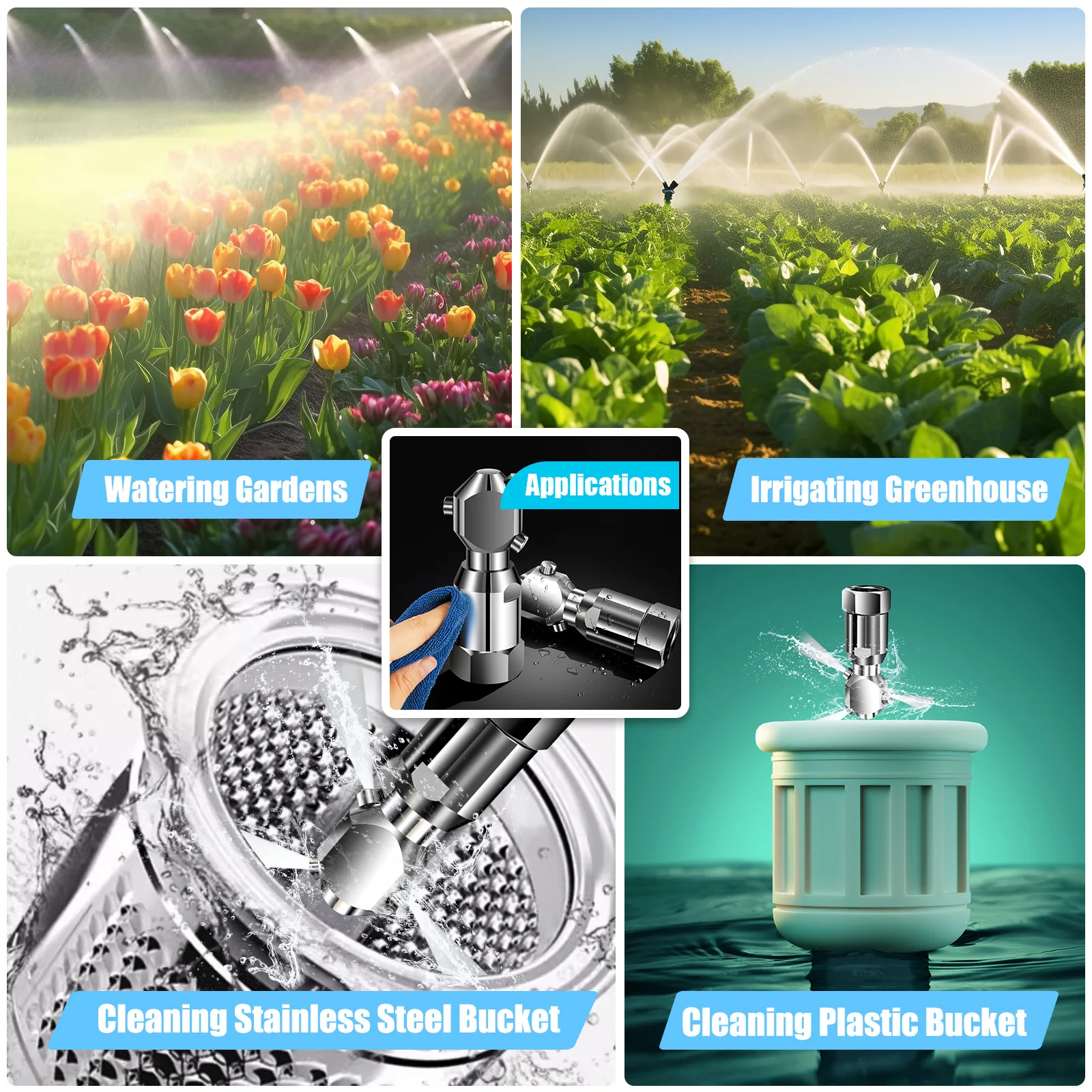 3/4" 360 Degree Rotating Spraying SS304 Full Tank Internal Washing Nozzle Heads