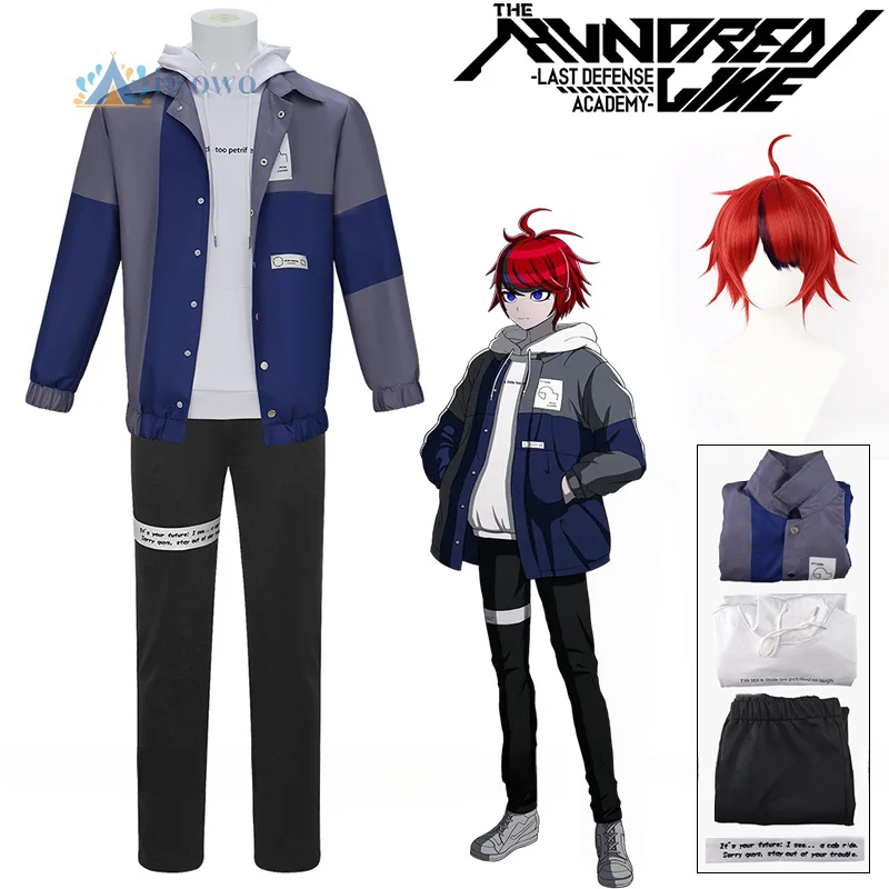 

The Hundred Line Takumi Sumino Косплей Костюм Парик Серый Синий Пальто Белая Толстовка Брюки Реквизит Полный Комплект Для Мужчин Женщин Вечеринка Карнавал