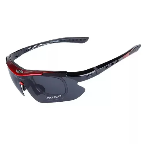 Imagen 2 del producto Lo último en gafas para deportes de ciclismo MTB, 5 uds., lentes HD reemplazables para correr, gafas polarizadas para exteriores, accesorio para bicicleta UV400