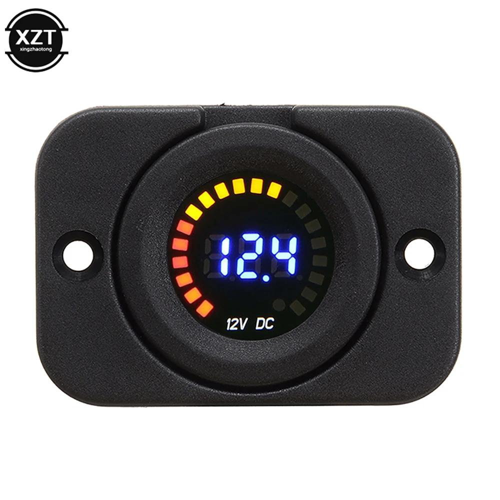 

12V Car Battery Refitted Color Screen Voltmeter Waterproof LED Digital Display Voltmeter for Cars Motorcycle Truck Ship Meter