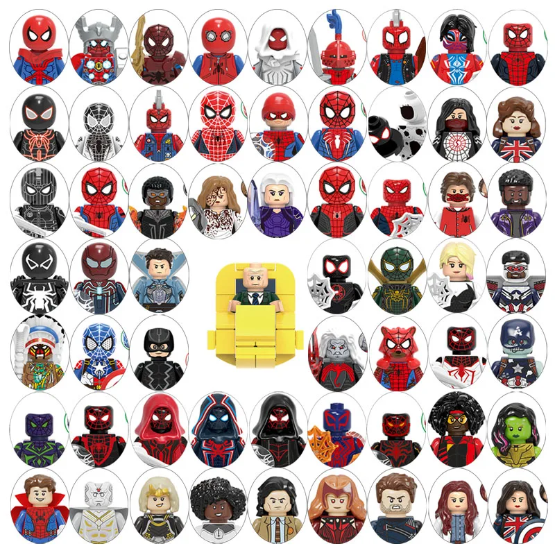 XH1744 مارفل اللبنات الرجل العنكبوت الحديدي تجميع ألعاب شخصيات الحركة الصغيرة