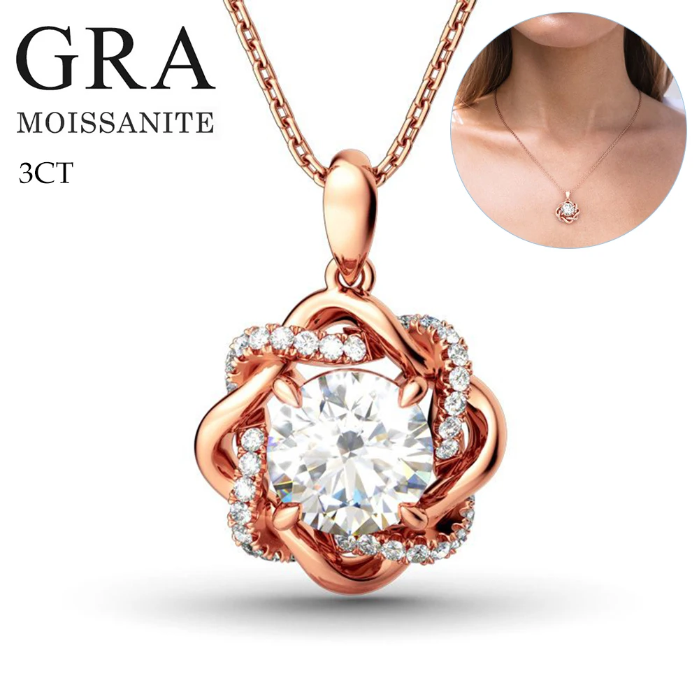 Original Moissanite Diamant Schmuck Sets für Frauen mit Zertifikat Halskette Ohrringe Armband-Sets 925 Silber Hochzeit Luxus Geschenk