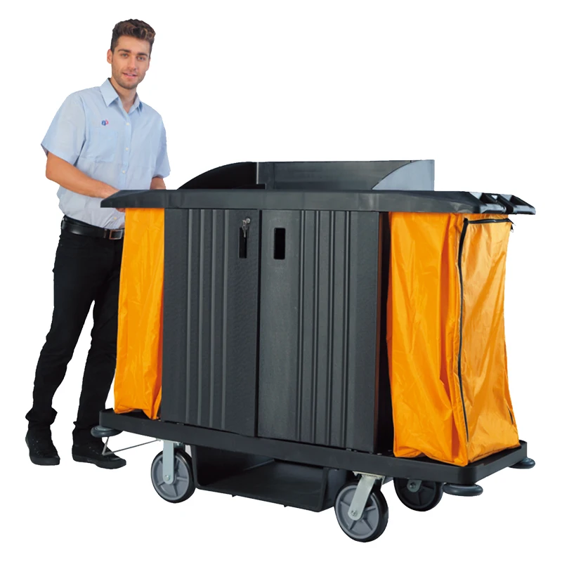 Competitive Housekeeping Commercial Janitor Trolley Cleaning Cart Guest Room Service Cart With Cheap Price