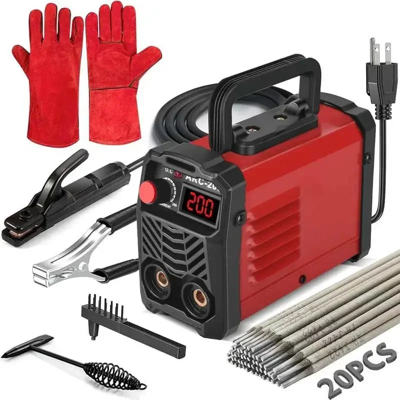 200Amp 20PCS Rods Stick Welder, IGBT Inverter Welder Machine with Hot Start Arc Force Anti-Stick, MINI Portable Welding Machine