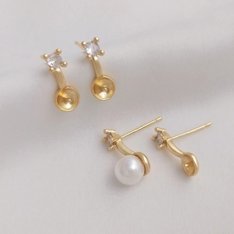 

Серьги-гвоздики из меди с розовым цветком, 14 к, 20 шт.
