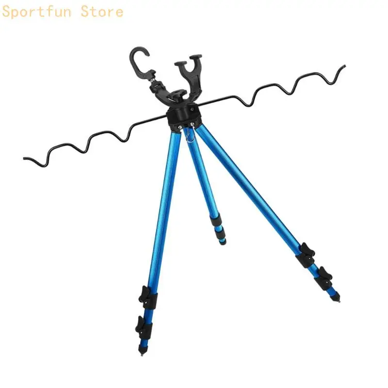 

X7JD Fishing Rod Rest Tripod Stand Fishing Accessory Aluminum Folding Tripod Bracket