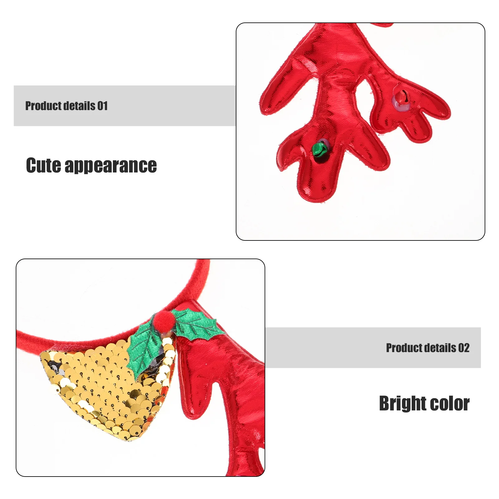 Bandeau de renne de vacances, 2 pièces, bandeau en bois éclairé, accessoire de fête de noël pour femmes et hommes, célébration Festive