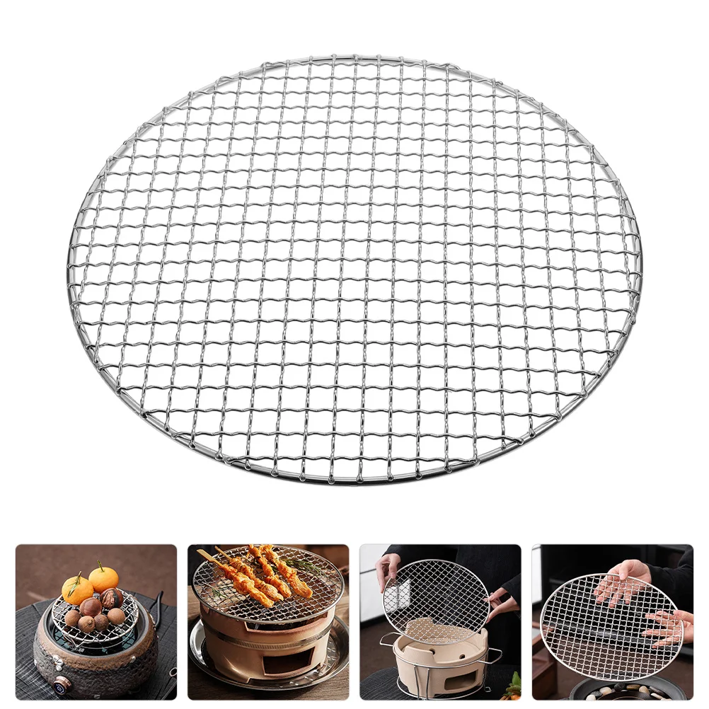 

Stainless Steel Bbq Grill Mat 30Cm Round Heavy Duty Grilling Mesh For Outdoor Barbecue Camping Fire Pit Cooking Grill Rack