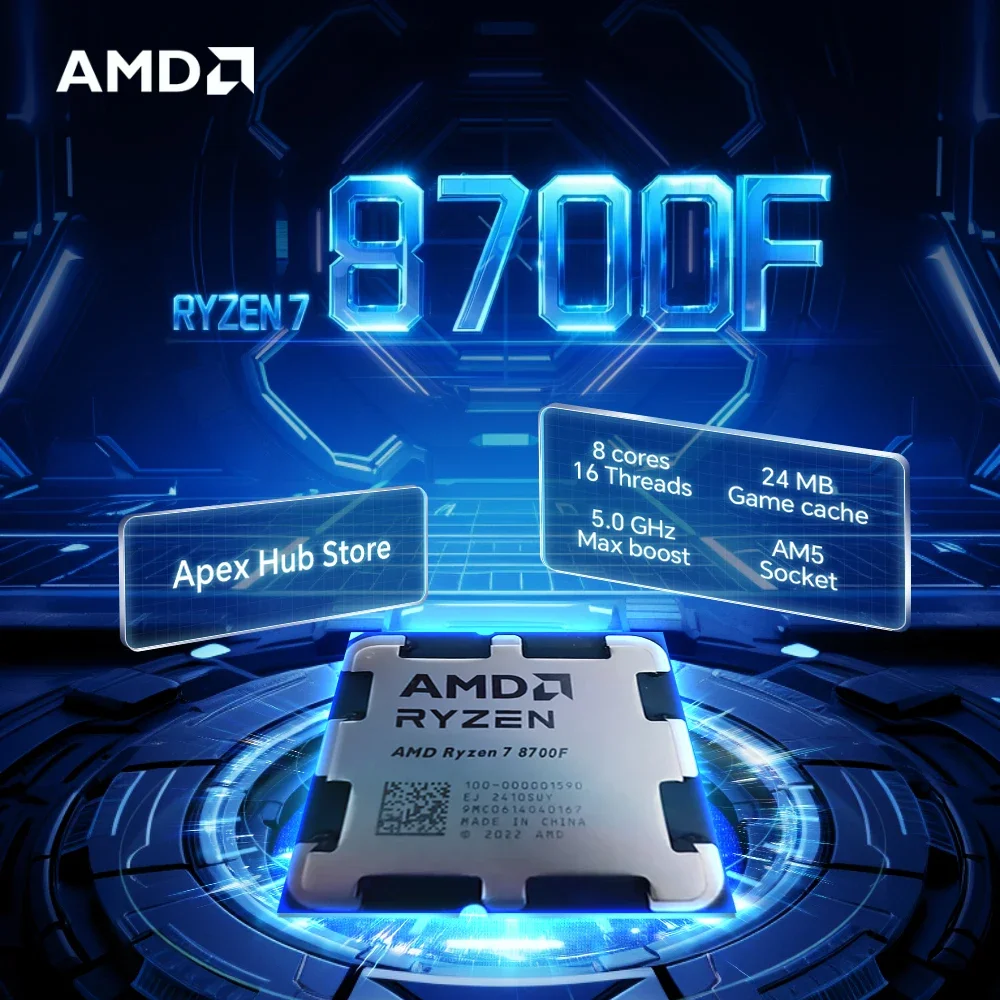 

НОВЫЙ 8-ядерный 16-поточный AM5 AMD Ryzen 7 8700F, подходит для игрового процессора B650, 4,1 ГГц, 65 Вт, 4NM L3 = 16M R7 8700F, DDR5, без вентилятора