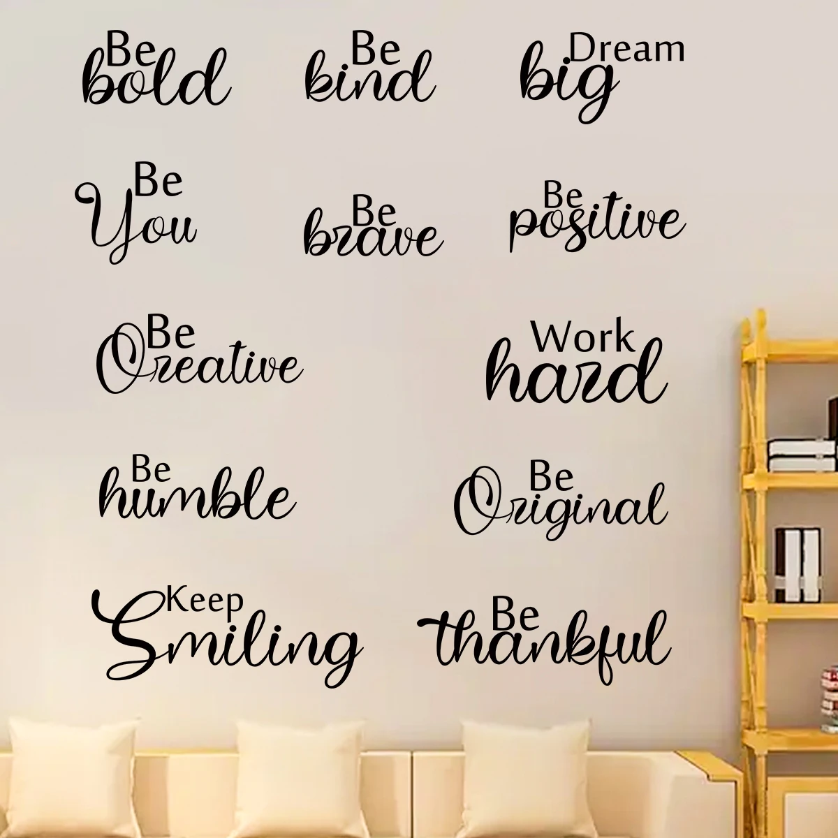 English Sweet Encourage Text Wall Stickers for Kids Room Bedroom Wall Decals Living Study Room Decoration Child Home Decor