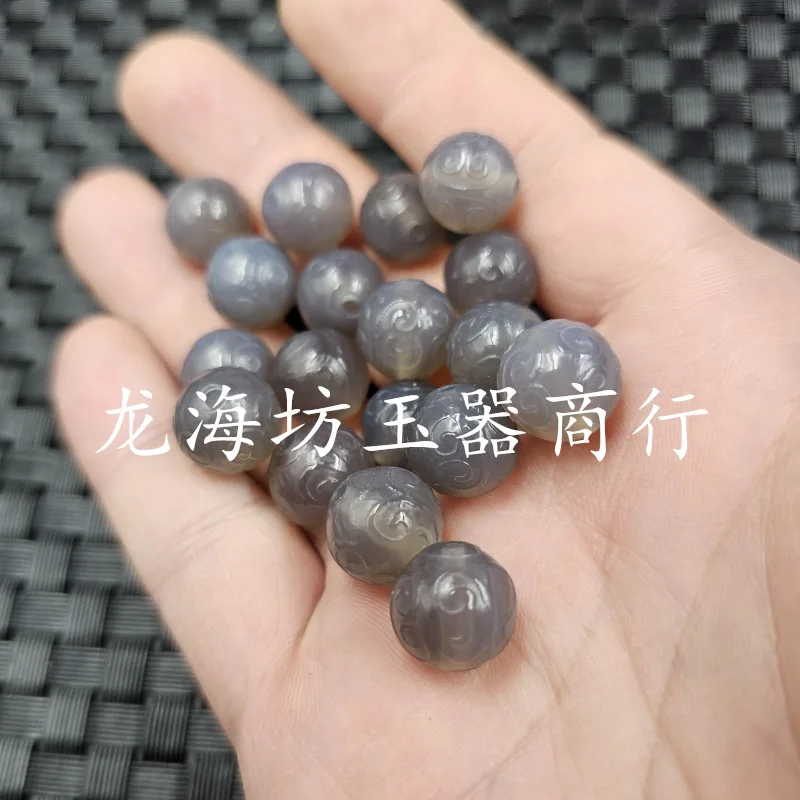 1pcSmoke Purple Agate Fret Beads Jade Scattered Beads Chalcedony Bracelet Necklace Accessories Handmade Jade Beads Wholesale