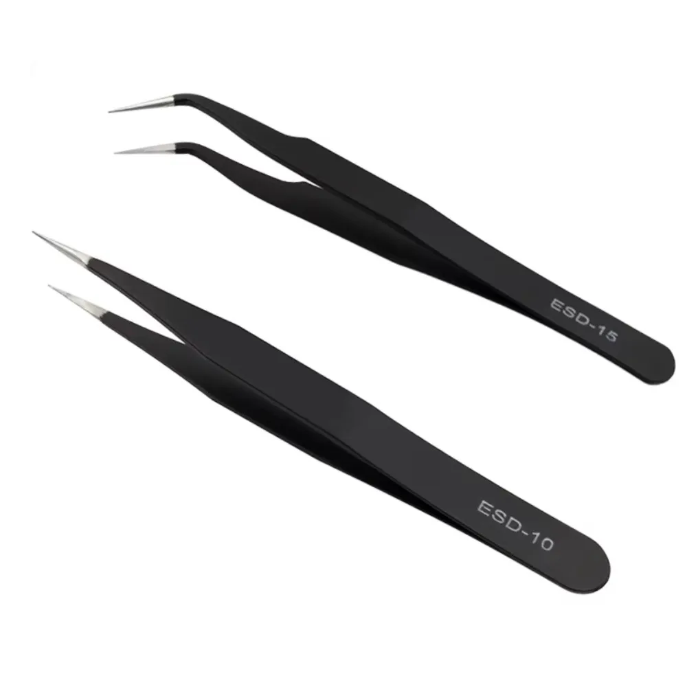 

2pcs / Set Professional Rhinestone Tweezer Stainless Straight Curved Antioxidant Glitters Eyelash Nail Decoration Picking Tools