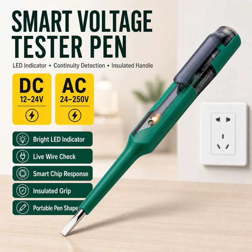 LED Indicator Voltage Tester Pen Continuity Detection Live Wire Check Circuit Tester Pen Smart Chip Sound Light Alert