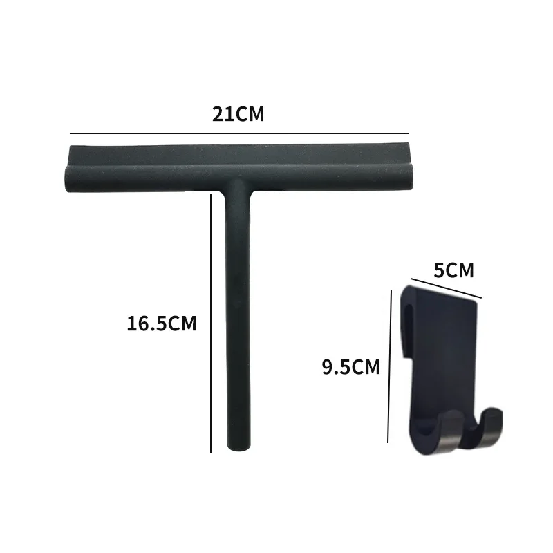 Bathroom Shower Squeegee Household Glass Wiper Window Mirror Silicone Scraper Shower Doors Hanging Squeegee Holder Cleaning Tool