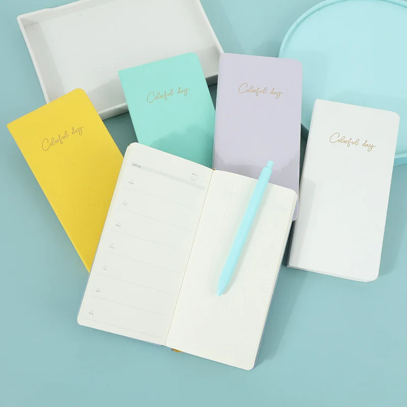 أبدا ملون أسبوعي مخطط أسابيع المفكرة لكامل سنوي بسيط محمول دفتر سميكة لون الحلوى لمكتب المدرسة