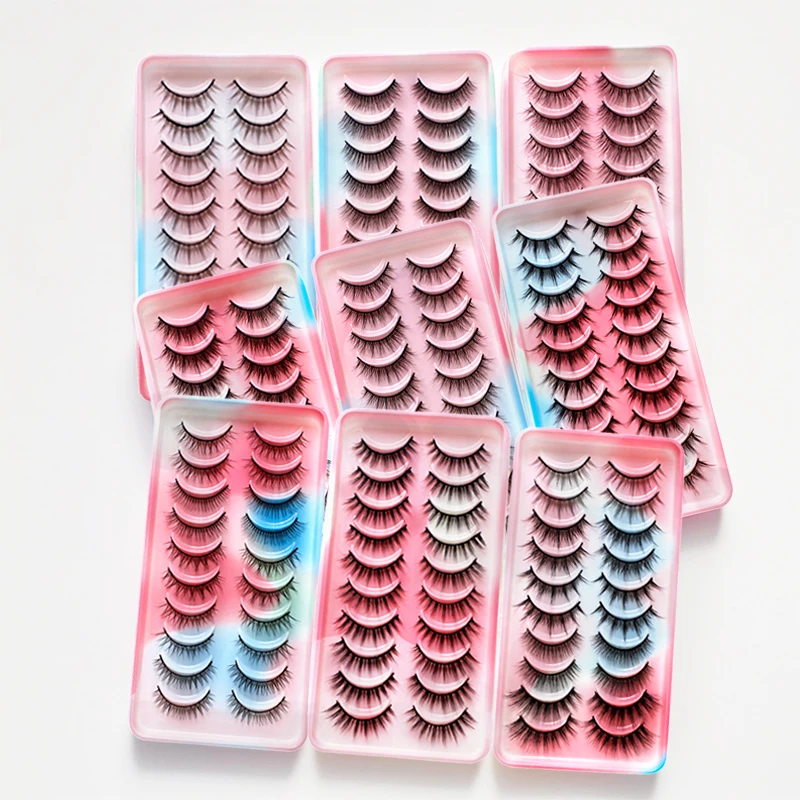 5/10 Paare manga Wimpern neue Ankunft Anime Cosplay natürliche wispy Wimpern koreanische Make-up künstliche falsche Wimpern wieder verwendbare Wimpern – Detail 8