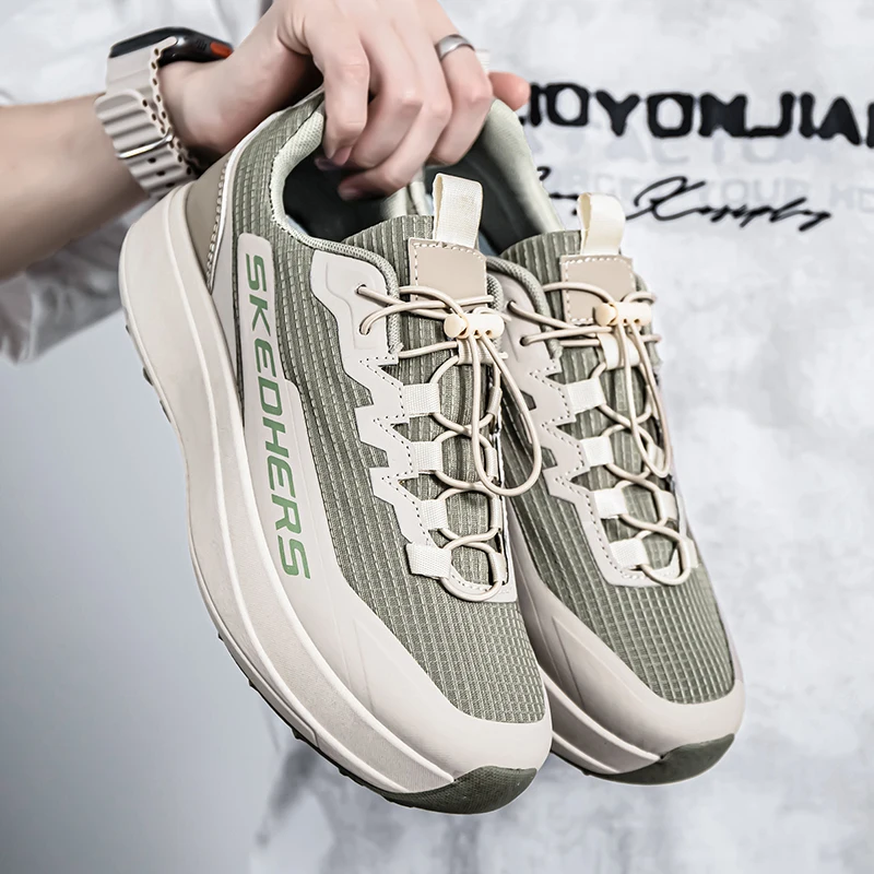

2025 Новая модель, дышащая мягкая модная универсальная мужская обувь с толстой подошвой, увеличенная, легкая сетчатая поверхность, спортивная обувь