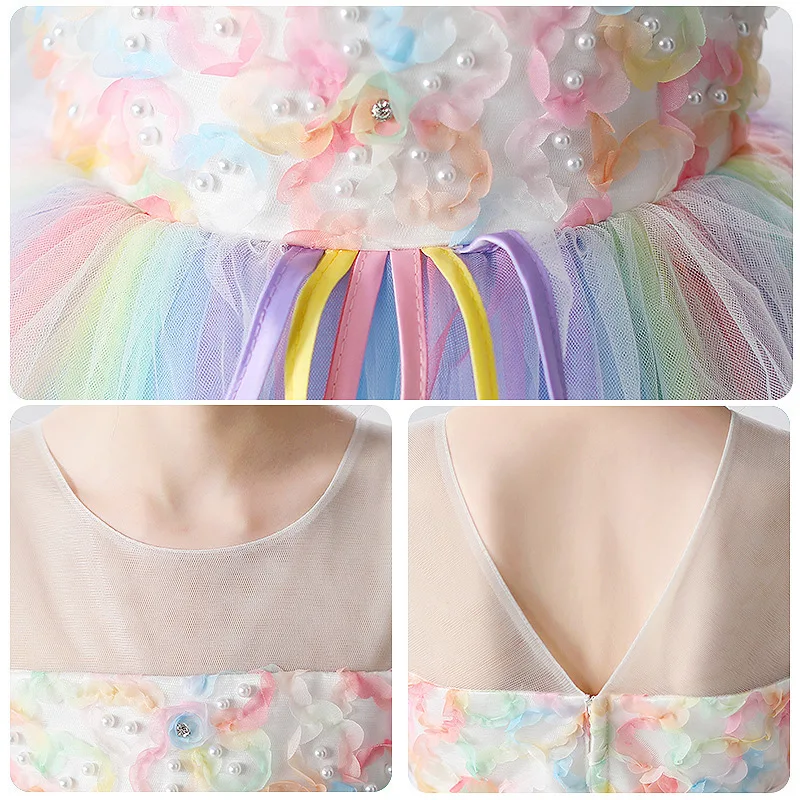 New Girls Dress Little Girl Skirt Western Style Costume Colorful Tulle Tutu Skirt Super Fairy Princess Dress Wholesale