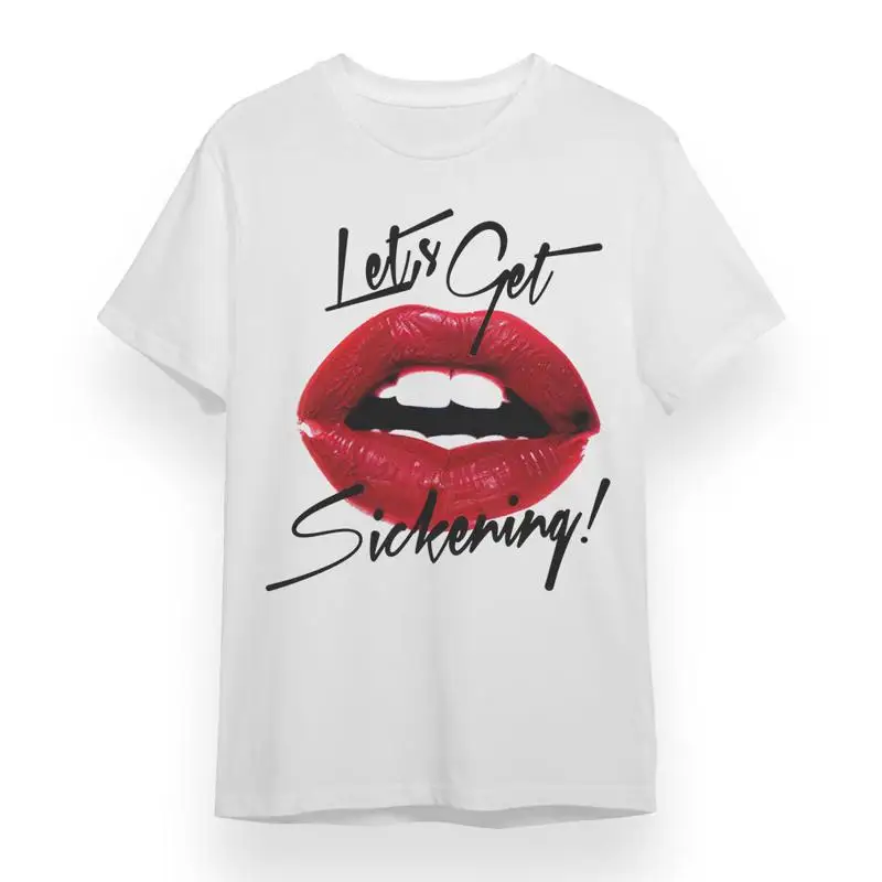 

Женская футболка с надписью Let'S Get Sickening, белая, 100% хлопок