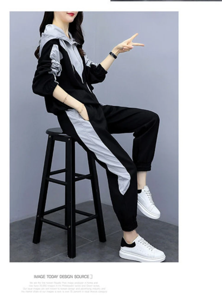 Women 3XL Sports Suit Female T Shirt Top And Plaid Pant Two Piece Sportwear Tracksuit Matching Set Summer