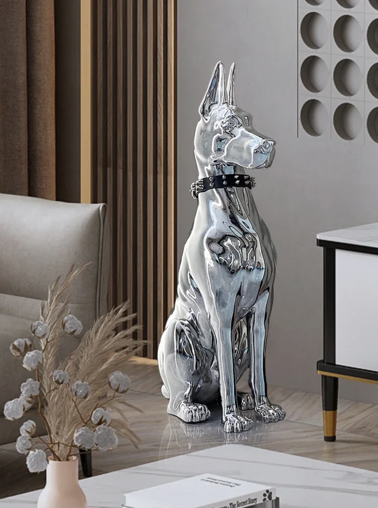 Modern luxury electroplated dog high-end home decoration, entrance TV cabinet, living room high-end sensory decoration