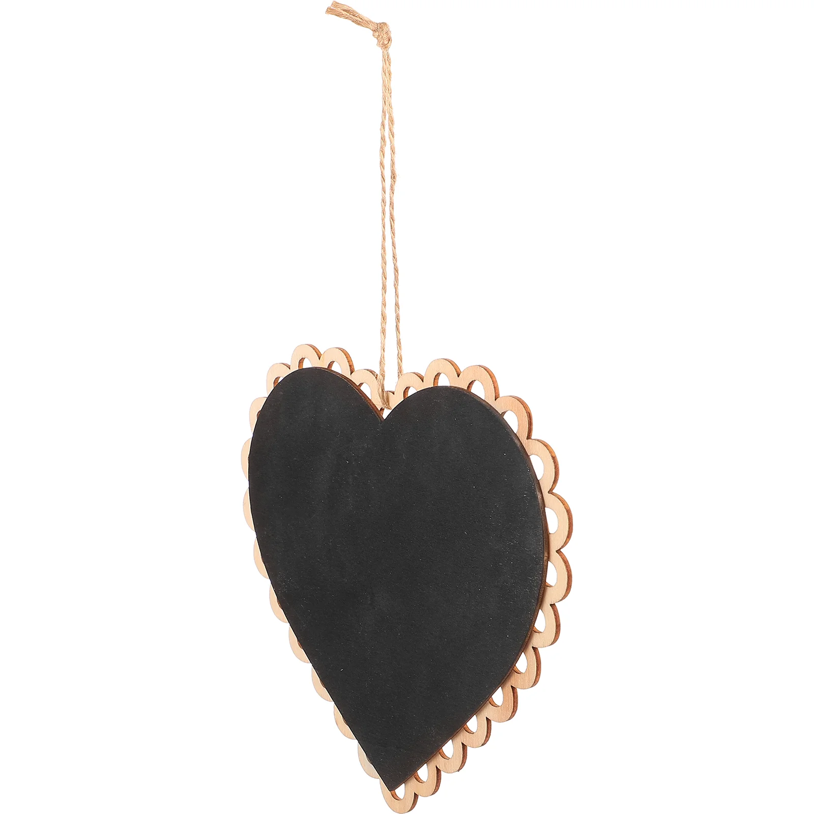 Tableau noir suspendu en bois en forme de coeur, tableau de messages, tableau noir suspendu