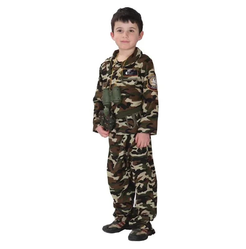 Disfraz de soldado de las fuerzas especiales para niños y niñas, uniforme de ocupación de camuflaje militar del ejército, juego de rol, Unifor elegante