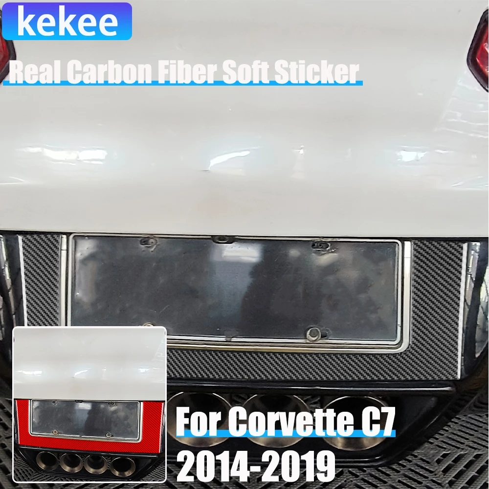 

Настоящее углеродное волокно, автомобильные аксессуары, рамка заднего номерного знака, накладка, мягкая наклейка для Corvette C7 LT1 Z06 ZR1 LT5 2014-2019