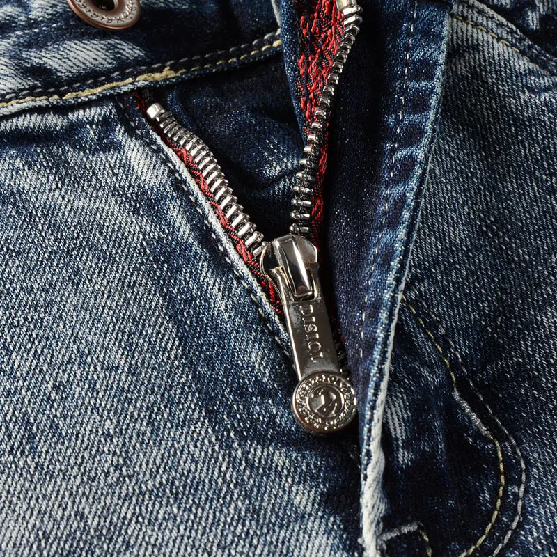 Mode Designer Männer Jeans Hohe Qualität Retro Gewaschen Blau Stretch Schlank Zerrissene Jeans Männer Italienischen Stil Y2K Vintage Denim Hosen