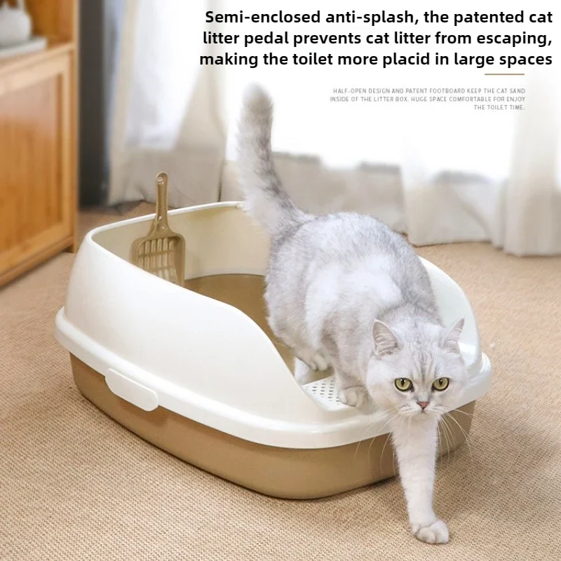 Cat Litter Box Oversized Splash-proof 60cm Extra Large Cat Litter Box with Sand Pet Toilet Pet Supplies