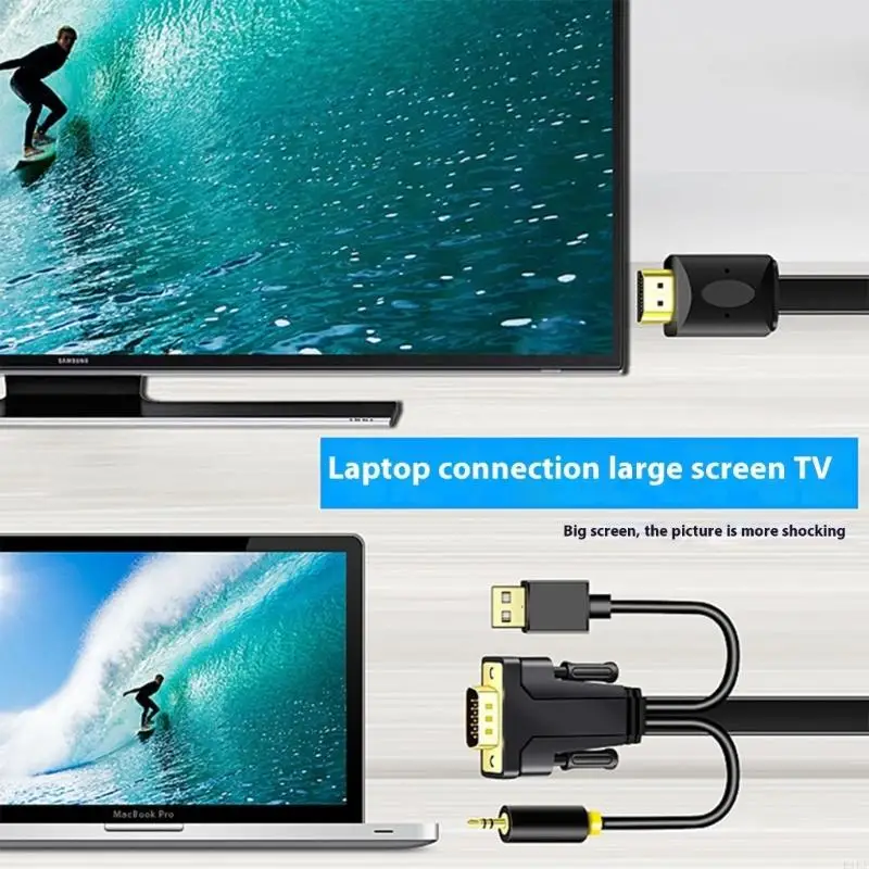 Cable VGA HDTV para monitor PC portátil, macho a macho - imagen 2