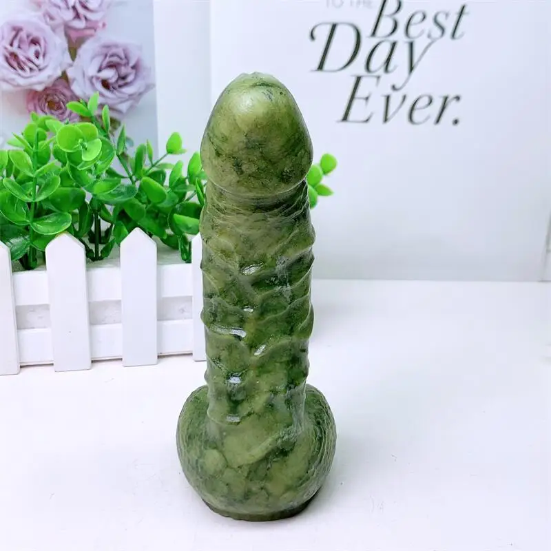 15cm Natural Ophiolite Crystal Large Massage Penis Wand Gemstone Yoni for Women Health Smooth Polished Reiki Gifts