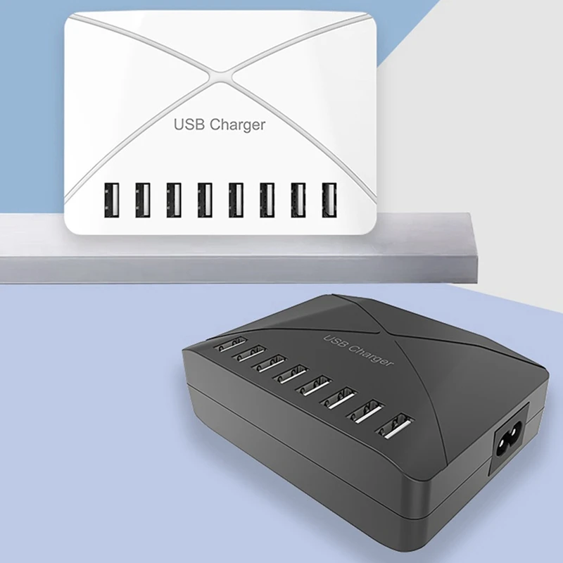 

Многопортовое зарядное устройство USB 40 Вт, зарядное устройство для быстрой зарядки, концентратор, 8-портовое зарядное устройство для быстрой зарядки, зарядное устройство для настольной док-станции-ABIU
