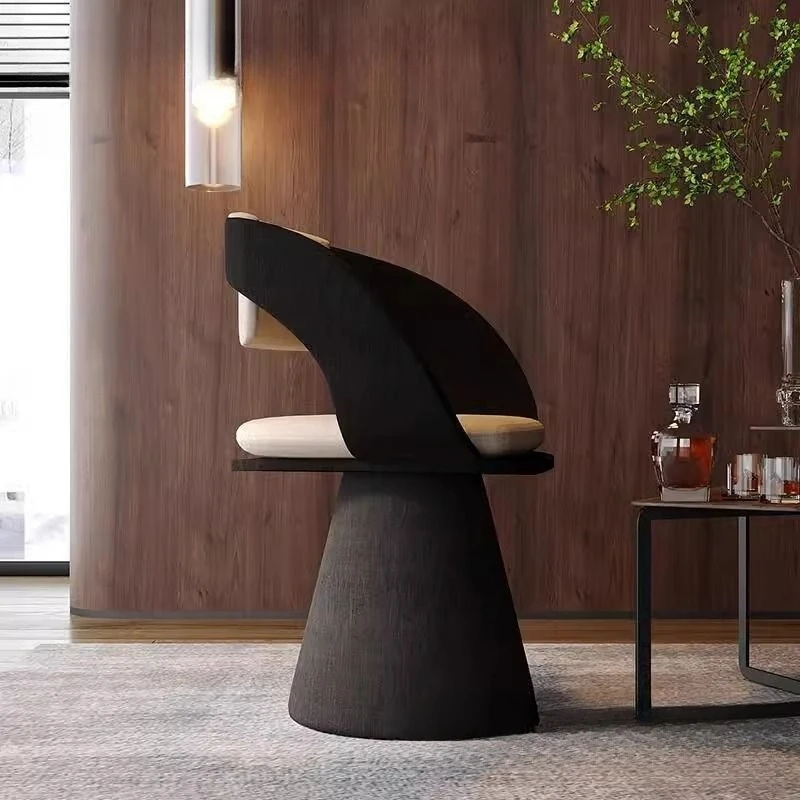 

Light luxury Italian leisure chair designer high-end home hotel dining chair dressing stool can be rotated