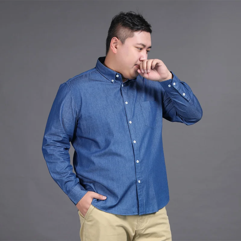 7XL Size 8XL 6XL 4XL 2023 New Men Shirt Chemise Homme Oxford Shirts Men 100% Cotton Blouse High Quality Social Mens Dress Shirt