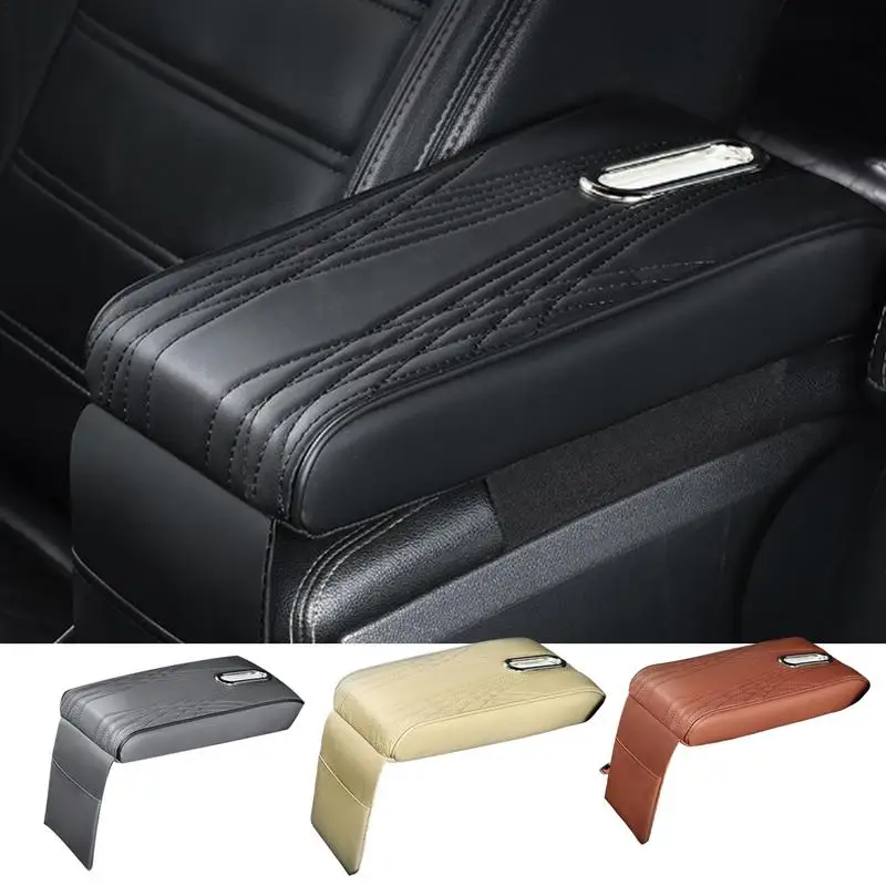 

PU Leather Car Armrest Mat Center Console Arm Rest Protection Cushion Auto Armrests Storage Box Cover Pad with Tissue Box Design