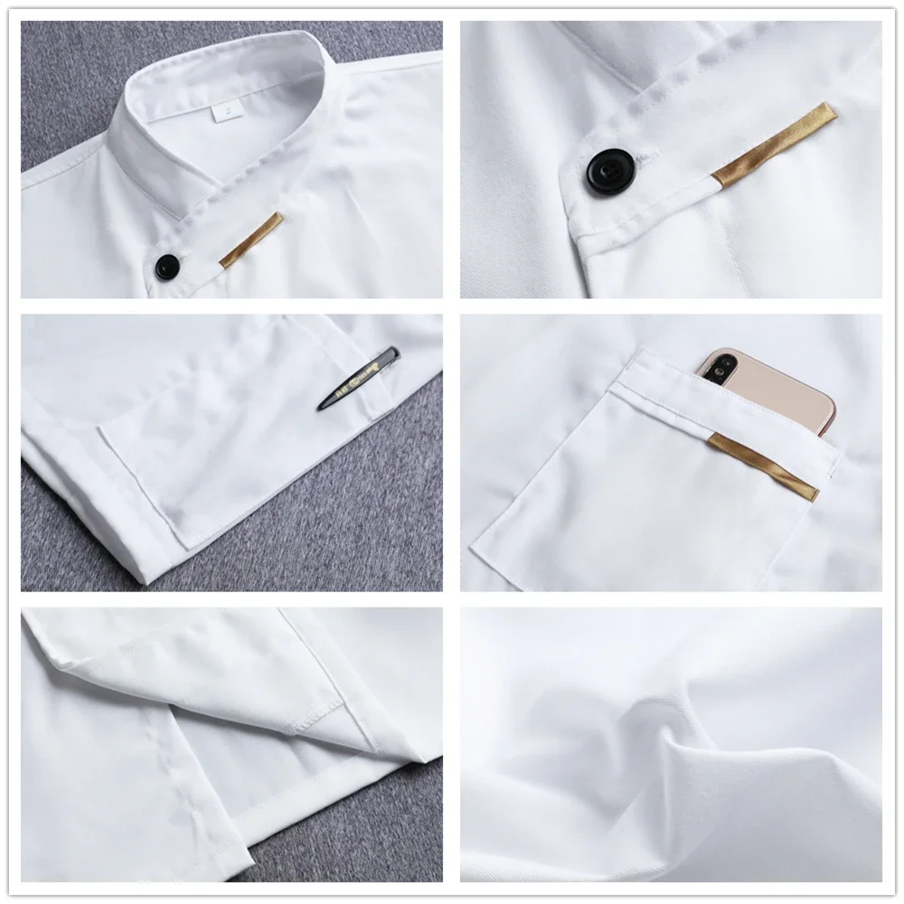 Chef Jacket for Men Women Short Sleeve Cook T-shirt Bakery Restaurant Waiter Uniform Top Hotel Kitchen Clothes Catering Workwear