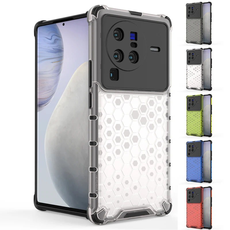 Shockproof Case for Vivo X80 Pro Cover for Vivo X80 Pro Capas Bumper Transparent Honeycomb Clear Cover for Vivo X80 Pro Fundas