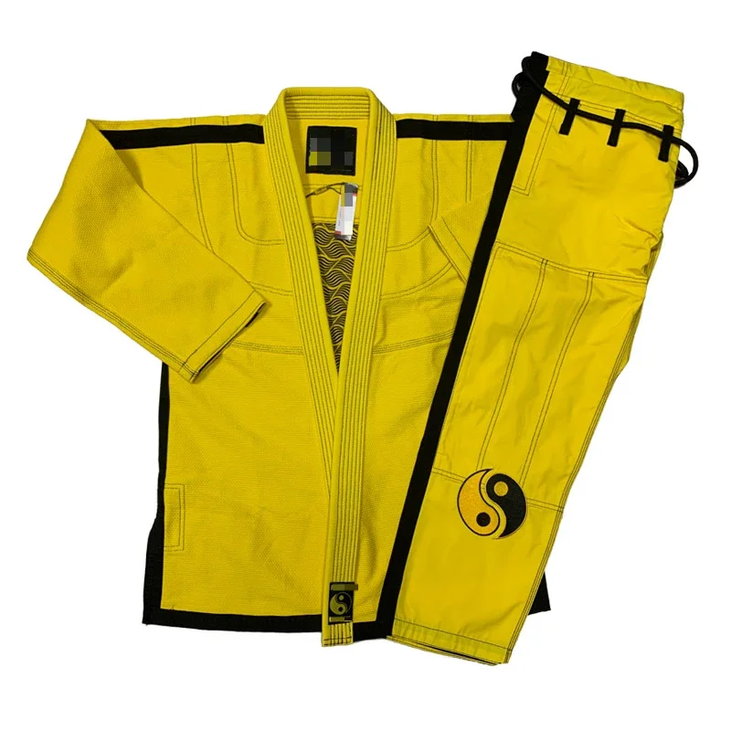 Yellow Gi Brazilian Jiu Jitsu Gi BJJ Kimono Jiu-Jitsu Uniform for Adult Women Men Without Belt