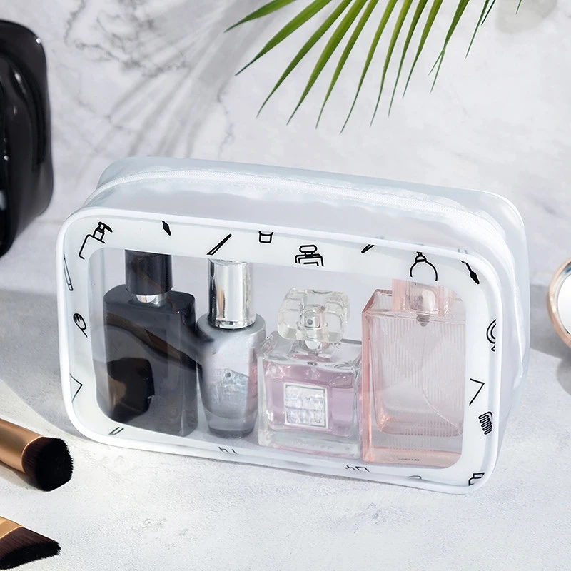 Transparent Cosmetic Bag PVC Women Zipper Clear Makeup Bags Beauty Case Travel Make Up Organizer Storage Bath Toiletry Wash Bag