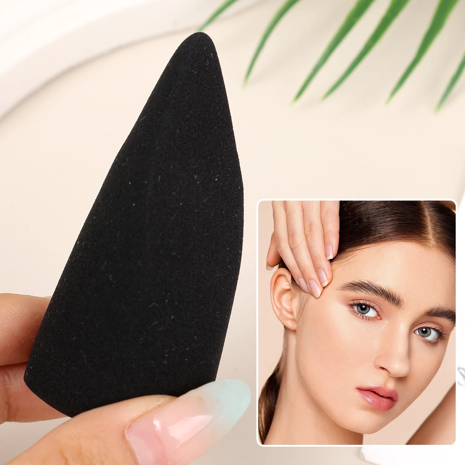 Esponjas de maquillaje súper suaves, color negro y marrón, herramientas para mezclar bases, aplicador de polvo de contorno, uso en seco y húmedo suave, esponjas cosméticas